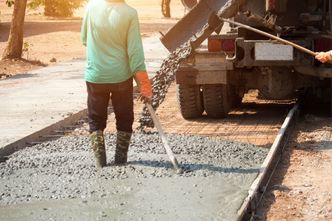 pouring cement patio